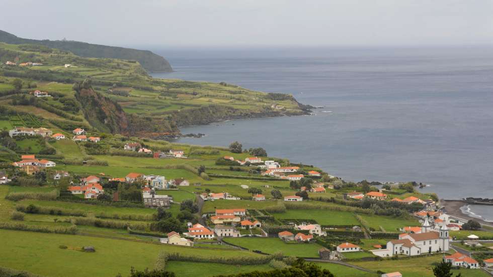 Houses on the coast of Faial Island