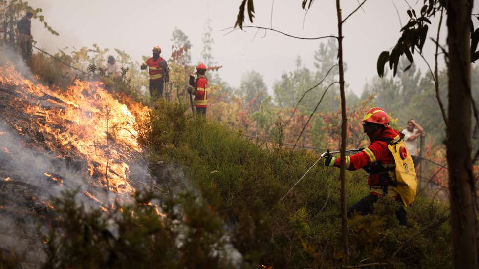 Uma unidade industrial que ardeu parcialmente devido ao incêndio