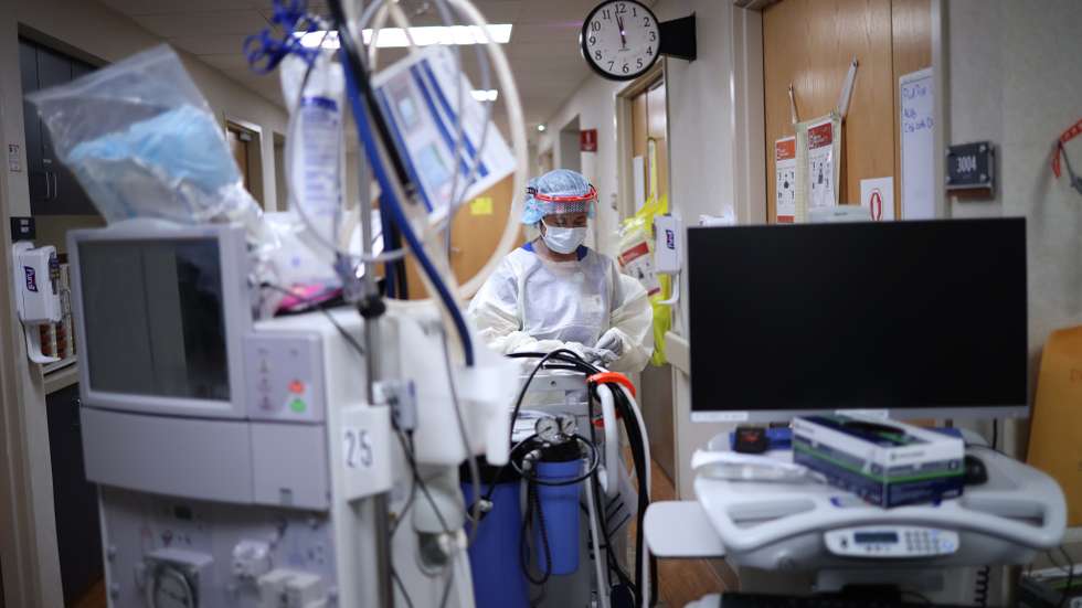 Health Care Professionals Work On The Frontlines Of COVID-19 Pandemic In Maryland Hospital