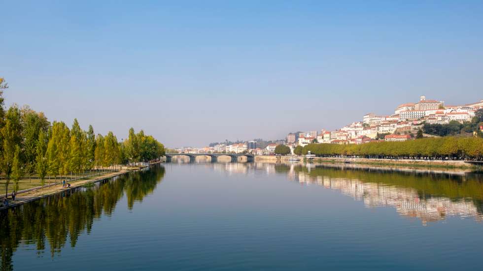 Mondego River and Coimbra with University of Coimbraon Hill, Centro Region, Portugal
