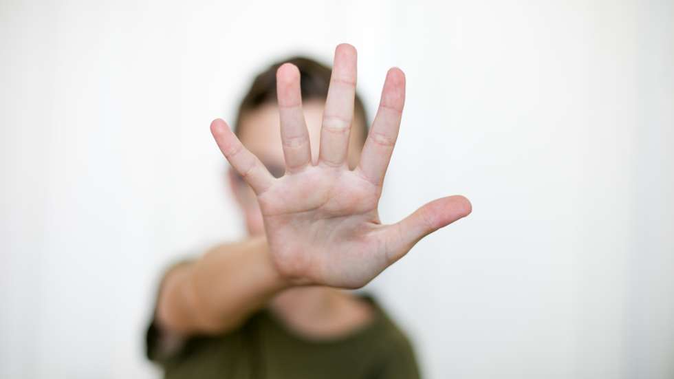 open palm.Stop gesture