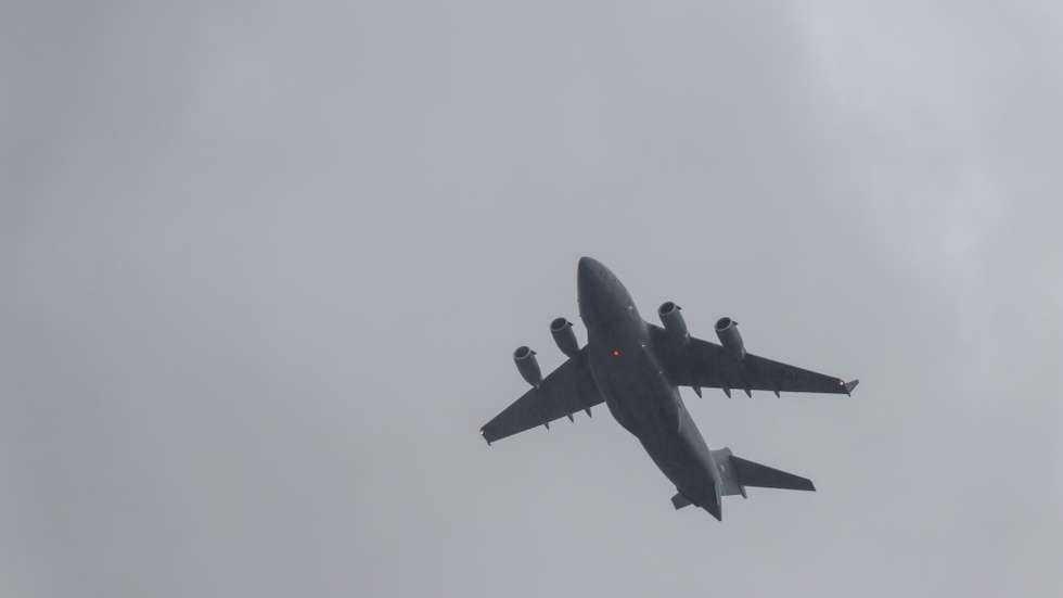 C-17 military aircraft in Mazar e Sharif, in Northern Afghanistan in April 2019