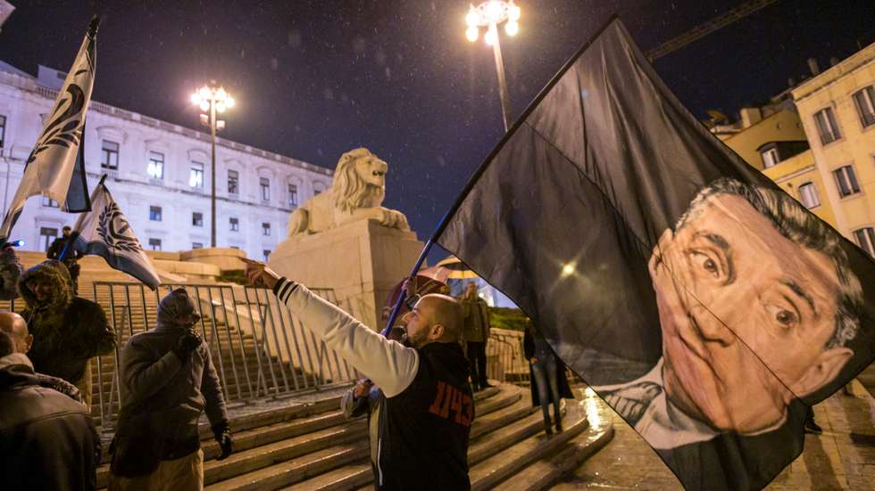 Ultra Right Demonstration in Support of  Late Portuguese Dictator Salazar