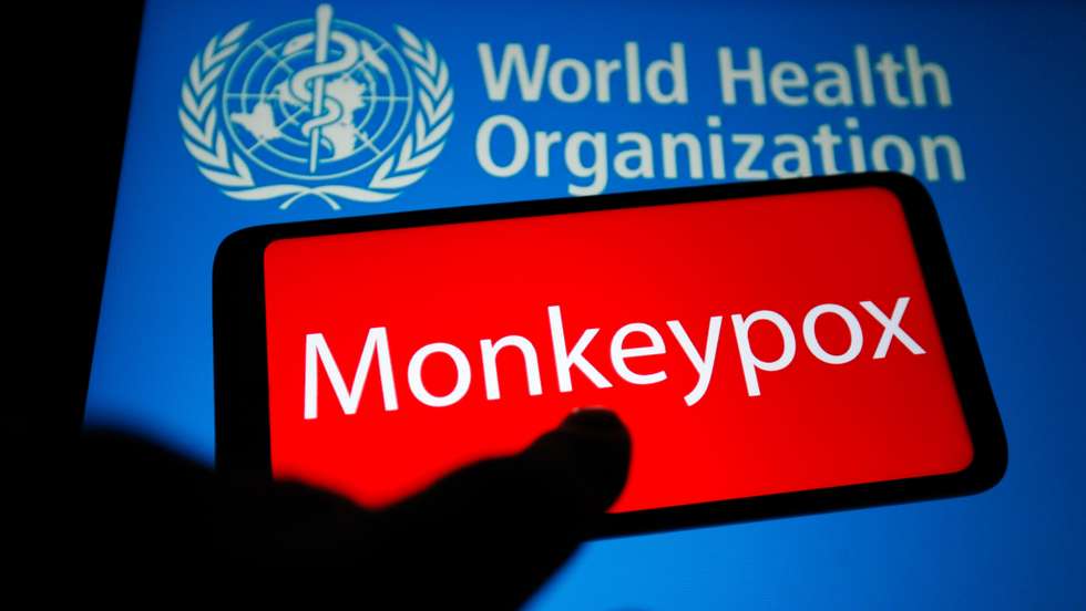 In this photo illustration, the word Monkeypox is seen on