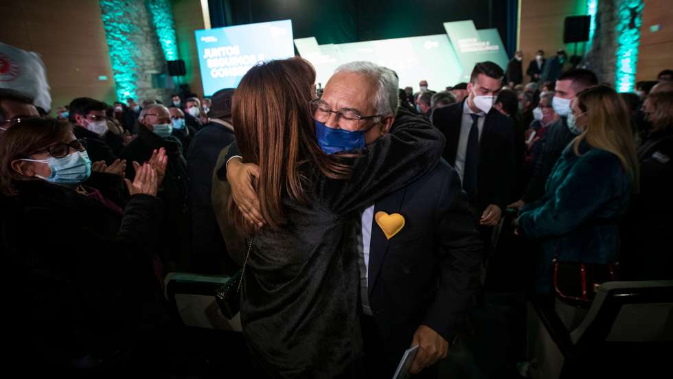 Campanhas para as eleições legislativas de 2022: Comício em Castelo Branco do candidato pelo Partido Socialista, António Costa, secretário-geral do PS e candidato a primeiro-ministro. As eleições legislativas realizam-se no próximo dia 30 de janeiro de 2022. Guarda, 21 de janeiro de 2022. JOÃO PORFÍRIO/OBSERVADOR