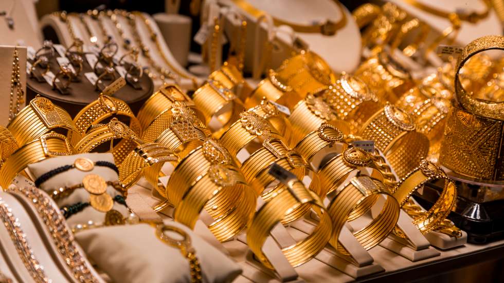 Variety of golden accessories
