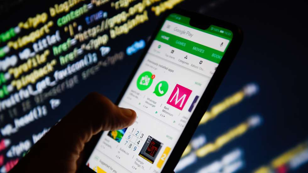 Google Play Store app is seen on an android mobile phone