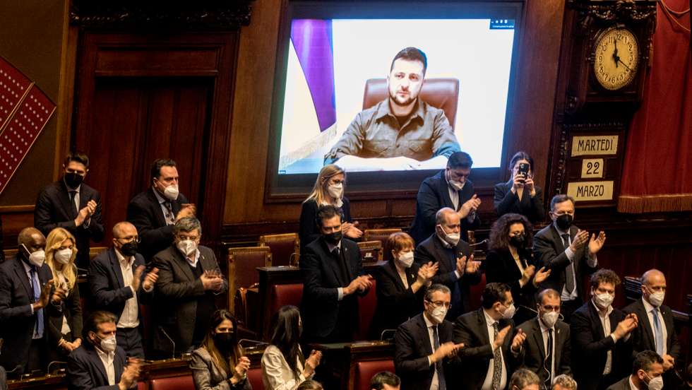 Ukrainian President Zelensky Addresses Italian Parliament By Video