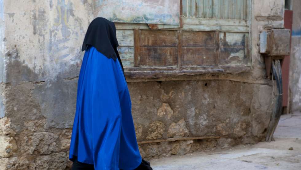 Woman In Burka In Jeddah , Saudi Arabia On January 18, 2010 -