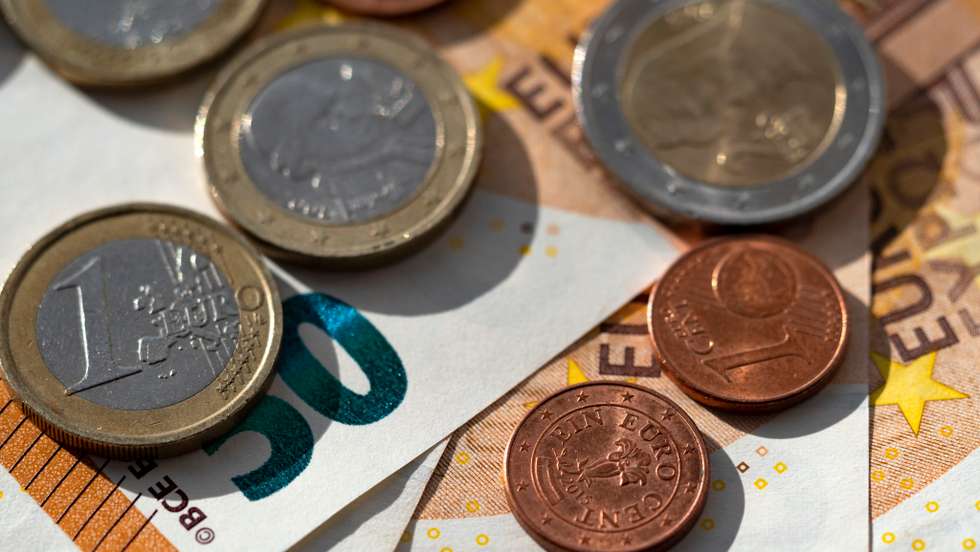 Moedas e notas de euros