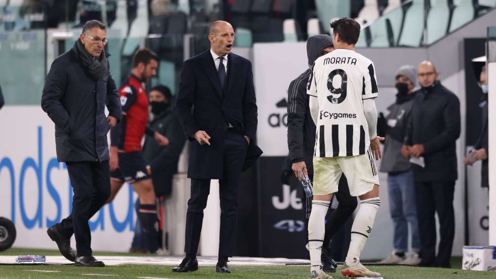 Allegri não gostou de uma falta que Morata fez