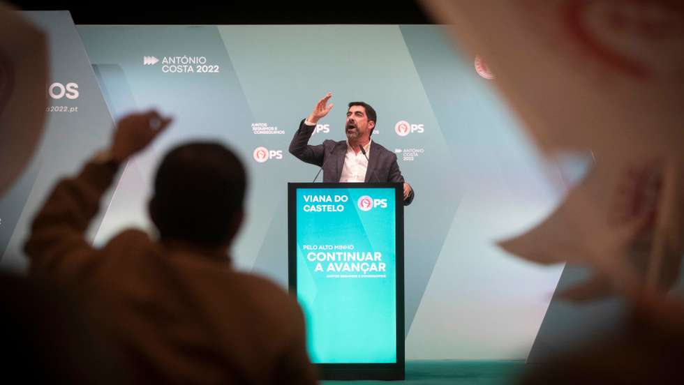 Campanhas para as eleições legislativas de 2022: Comício em Viana do Castelo do candidato pelo Partido Socialista, António Costa, secretário-geral do PS e candidato a primeiro-ministro. As eleições legislativas realizam-se no próximo dia 30 de janeiro de 2022. Viana do Castelo, 23 de janeiro de 2022. JOÃO PORFÍRIO/OBSERVADOR
