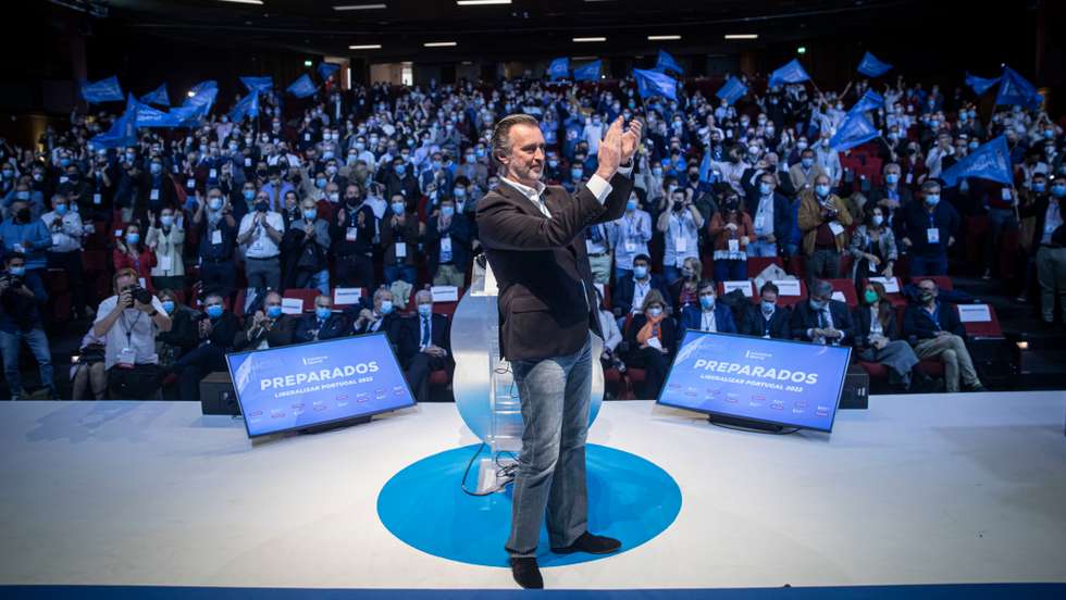 VI Convenção da Iniciativa Liberal - IL. O partido reúne em convenção no Centro de Congressos de Lisboa. Intervenção de João Cotrim de Figueiredo, presidente do partido. Lisboa, 12 de dezembro de 2021. JOÃO PORFÍRIO/OBSERVADOR