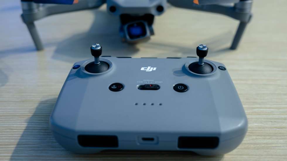 UAV(Unmanned Aerial Vehicle) products in a DJI store.  DJI