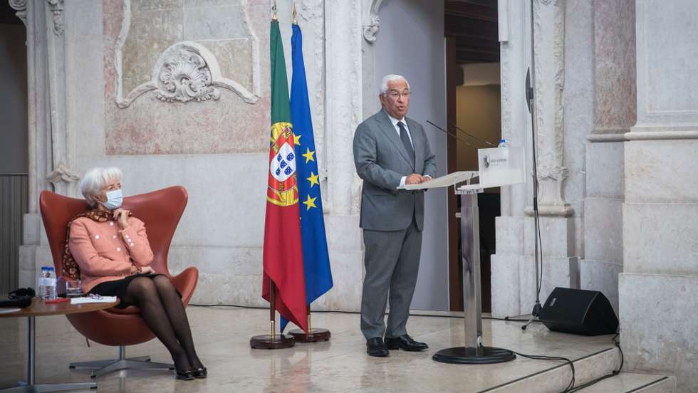 Sessão solene comemorativa do 175.º aniversário do Banco de Portugal. Com a presença do Governador do Banco de Portugal, Mário Centeno; Presidente do Banco Central Europeu, Christine Lagarde; Primeiro-ministro, António Costa. Cerimónia realizou-se no Museu do Dinheiro. Lisboa, 3 de novembro de 2021. JOÃO PORFÍRIO/OBSERVADOR