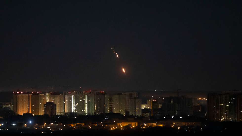 Defesa anti-aérea na cidade de Kiev. A Rússia, a mando do seu presidente, Vladimir Putin, invadiu a Ucrânia no passado dia 24 de fevereiro de 2022. Kiev, Ucrânia, 18 de março de 2022. JOÃO PORFÍRIO/OBSERVADOR