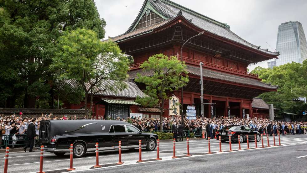 Mourners Attend Funeral For Former PM Abe