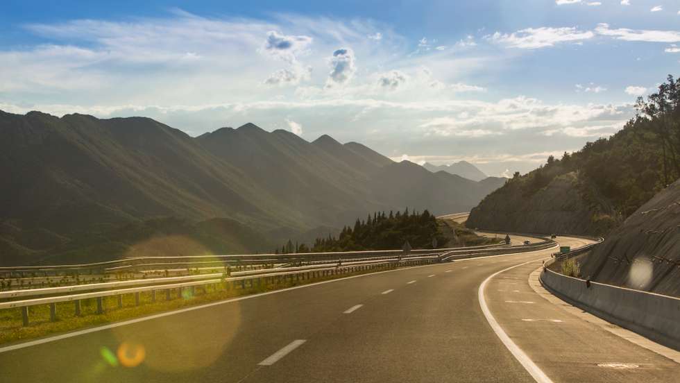 A scenic road crossing through Croatia