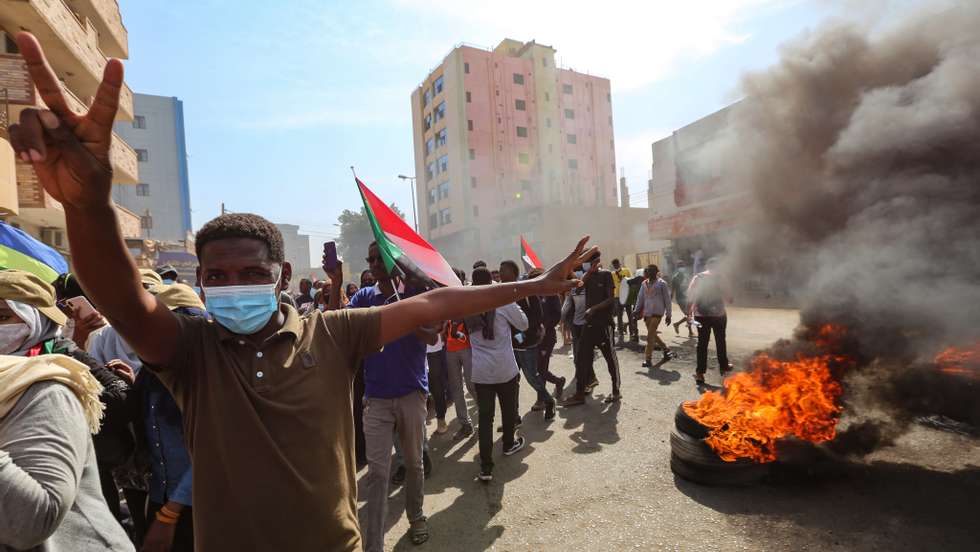 Demonstration of opponents of military intervention in the 3rd year of the &quot;December Revolution&quot; in Sudan