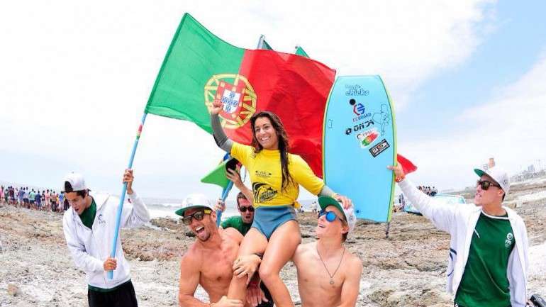 A atleta depois de vencer o campeonato do mundo