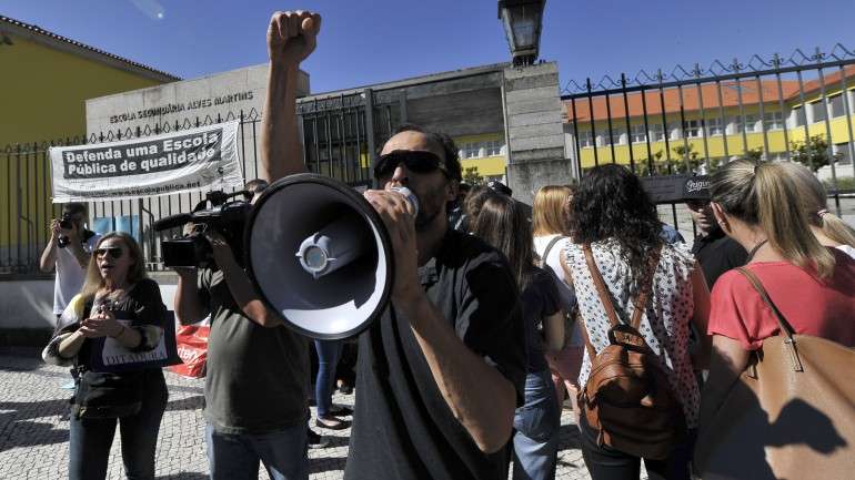 Protestos na Escola Secundária Alves Martins, em Viseu