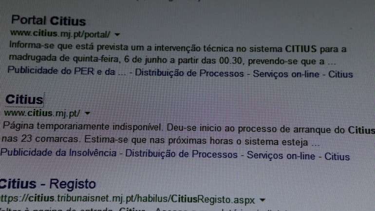 As "deficiências" encontradas no Portal Citius são alguns dos problemas detetados