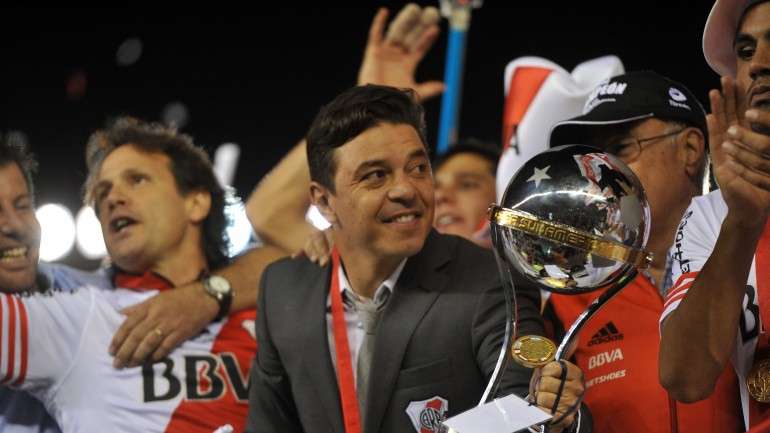 Marcelo Gallardo tornou-se no primeiro homem a vencer um troféu continental pelo River Plate como jogador e treinador
