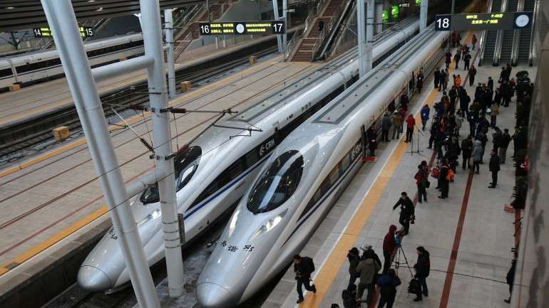 As fotografias têm sido expostas à entrada da estação de Changsha