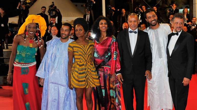 A equipa de "Timbuktu", em Cannes, onde o filme foi distinguido com dois prémios