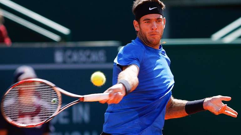 O jogador argentino Juan Martin Del Potro, durante a final do Estoril Open em 2012