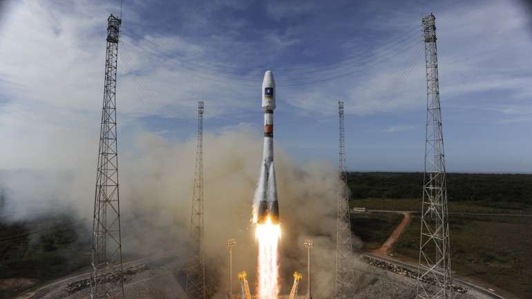 O lançamento está marcado para as 21:46:18 GMT a bordo de um foguete Soryuz ST-B a partir do Porto Espacial Europeu na Guiana Francesa.