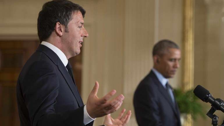 Matteo Renzi, primeiro-ministro de Itália, e Barack Obama, presidente dos Estados Unidos