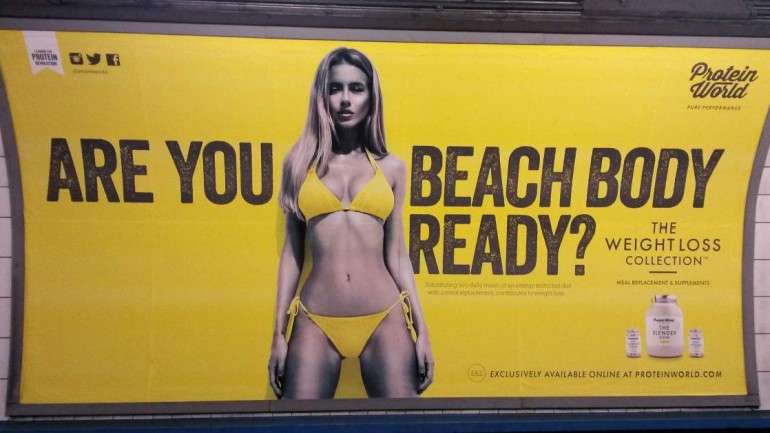A campanha da Protein World foi criticadas nas redes sociais