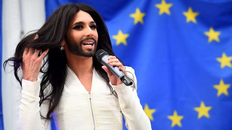 Conchita Wurst, a vencedora do Festival da Eurovisão da Canção em 2014