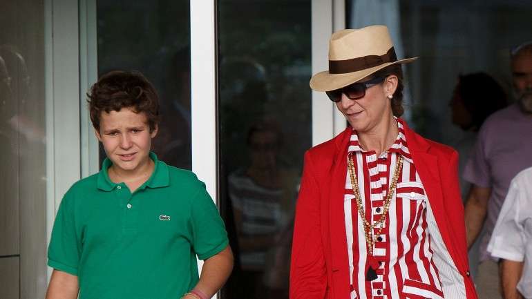 Froilán com a mãe, a infanta Elena, em 2013