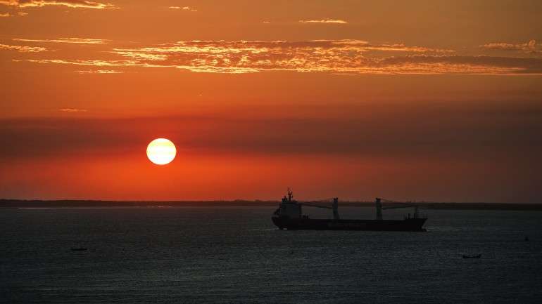 Pôr do sol em Moçambique.