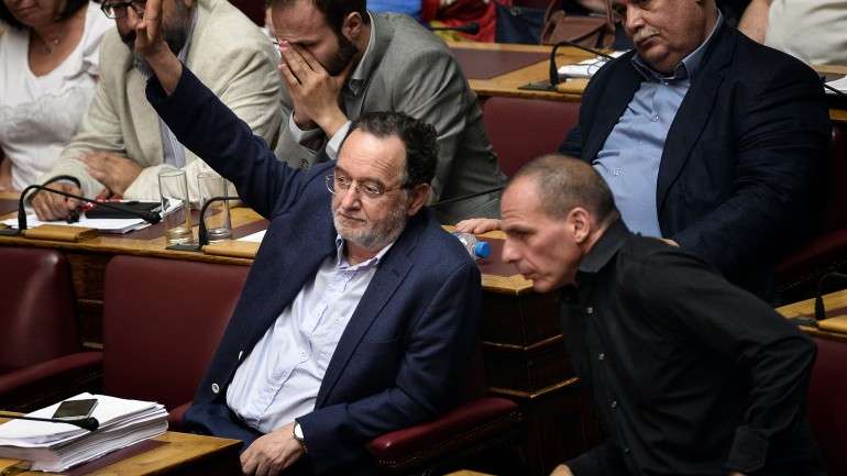 Panayotis Lafazanis (à esquerda) foi o principal impulsionador do plano.