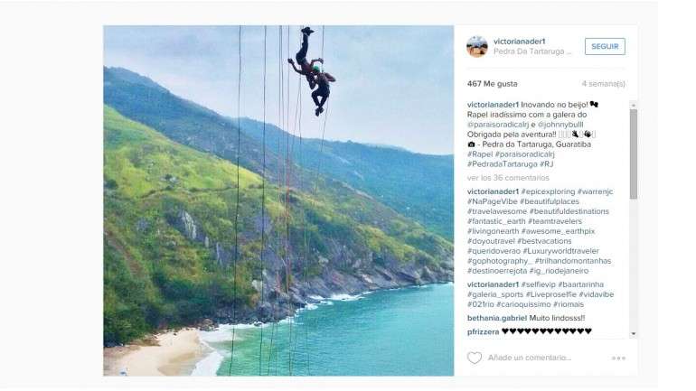 Leonardo Pereira e Victoria Nader conheceram-se durante uma escalada.