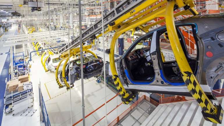 Linha de montagem da Maserati em Grugliasco, Itália