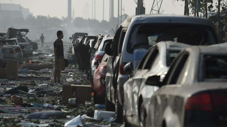 As explosões aconteceram na noite de quarta-feira em Tianjin, no nordeste da China