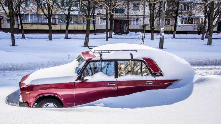 Prepare-se para a neve. Em Kiev é assim