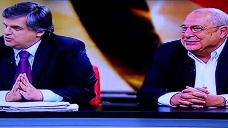 Pedro Guerra e Eduardo Barroso no programa "Prolongamento" da TVI