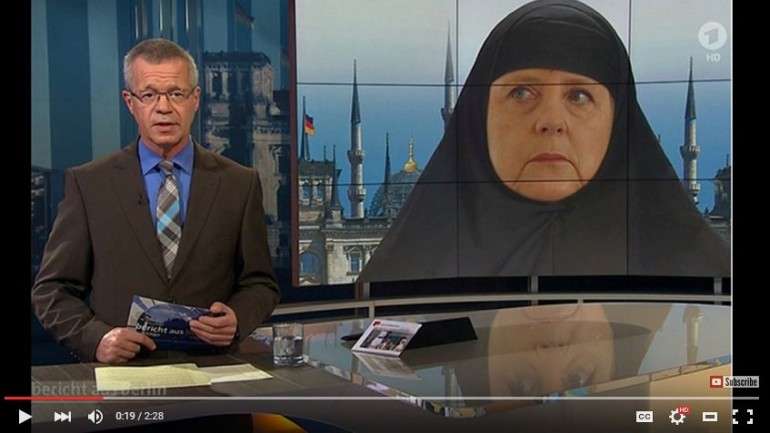 A imagem foi mostrada num debate sobre a crise dos refugiados, no programa "Report from Berlin"