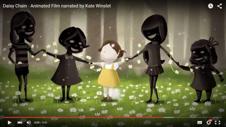 A atriz Kate Winslet é a narradora do curta-metragem de animação "Daisy Chain"