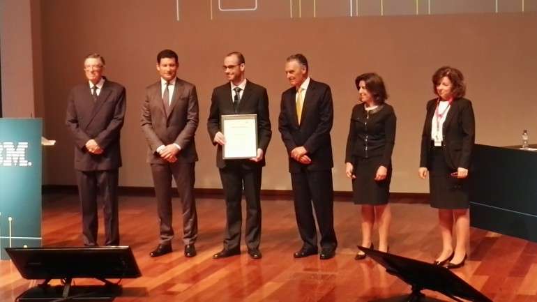 Da esquerda para a direita: Carlos Salema, António Raposo de Lima, Ricardo Cabral, Cavaco Silva, Margarida Mano e Leonor Beleza