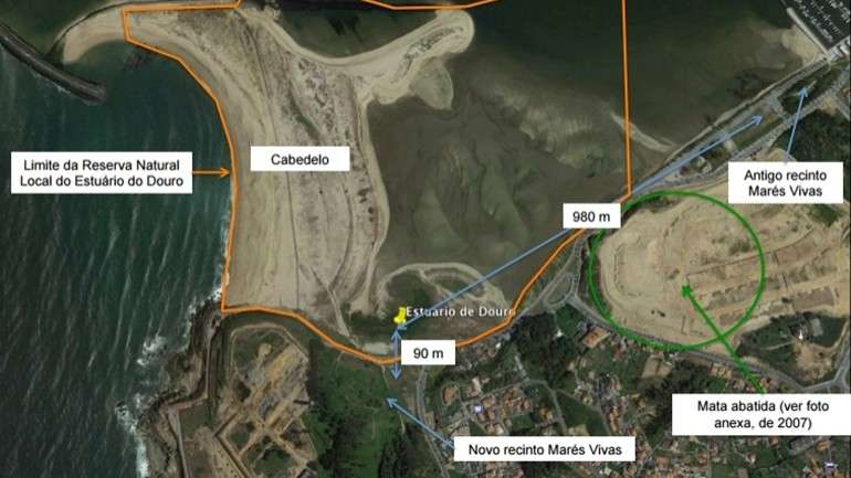 O festival Marés Vivas pode passar de uma distância de 900 metros da Reserva Natural para apenas 90 metros