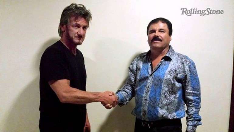 Sean Penn e Joaquín "El Chapo" Guzmán, a 2 de outubro de 2015