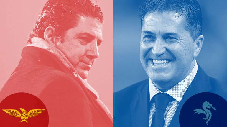O senhor da esquerda pegou no Benfica na pré-época e já o conseguiu embalar (vai em 11 vitórias seguidas). O da direita está no FC Porto há menos de um mês e tem tantas derrotas (três) quanto vitórias
