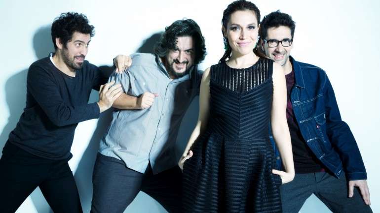 Os quatro da Deolinda: Luís José Martins, Pedro da Silva Martins, Ana Bacalhau e Zé Pedro Leitão