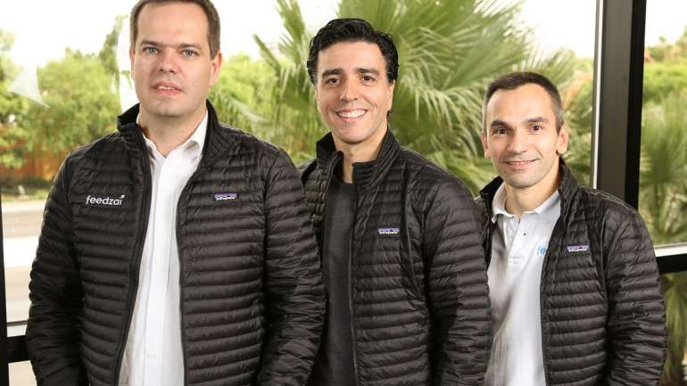 Os fundadores da Feedzai: Paulo Marques, Nuno Sebastião e Pedro Bizarro